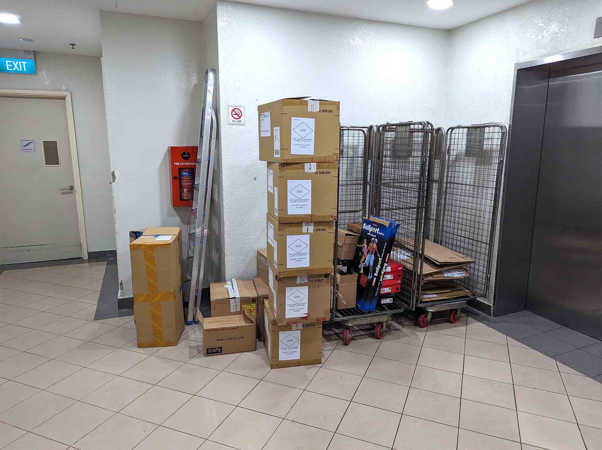 Flattened cartons available from a local retailer