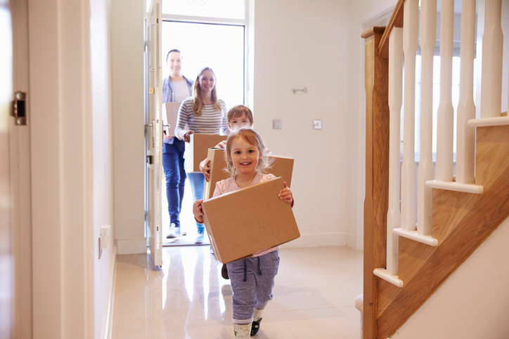 Double-wall carton boxes ready for a home move