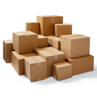 RSC carton boxes stacked flat